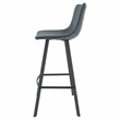 LeisureMod Elland Modern Upholstered Leather Bar Stool in Peacock Blue