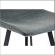 LeisureMod Elland Modern Upholstered Leather Bar Stool in Peacock Blue