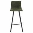 LeisureMod Elland Modern Upholstered Leather Bar Stool in Olive Green