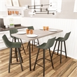 LeisureMod Elland Modern Upholstered Leather Bar Stool in Olive Green