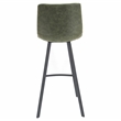 LeisureMod Elland Modern Upholstered Leather Bar Stool in Olive Green