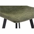 LeisureMod Elland Modern Upholstered Leather Bar Stool in Olive Green