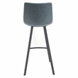 LeisureMod Elland Modern Upholstered Leather Bar Stool Peacock Blue Set of 2