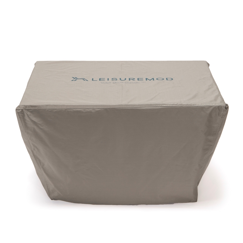 LeisureMod Chelsea Waterproof Fabric Rectangle Fire Pit Table Cover Brown
