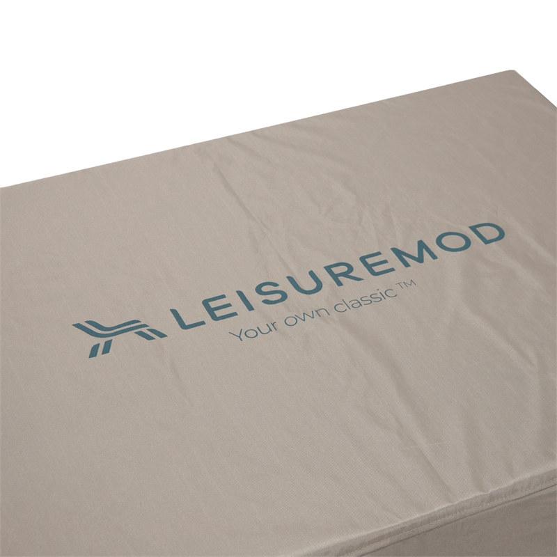 LeisureMod Chelsea Waterproof Fabric Rectangle Fire Pit Table Cover Brown