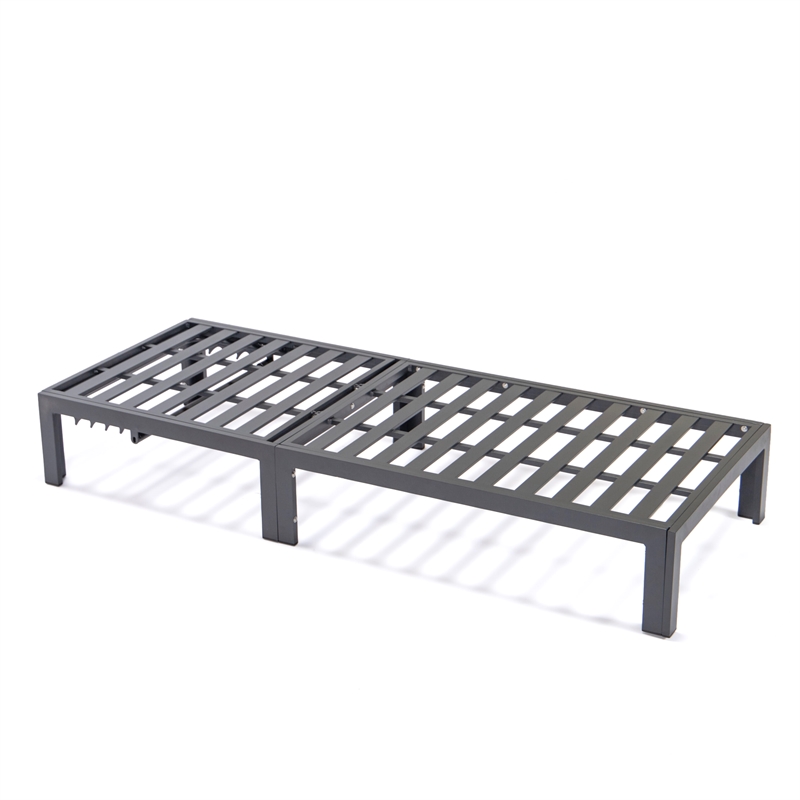 LeisureMod Chelsea Outdoor Chaise Lounge Chair With Black Cushions Set of 2