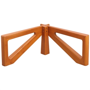 LeisureMod Imperial Triangle Coffee Table Base in Light Walnut