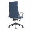 LeisureMod Hilton Modern High Back Leather Conference Office Chair in Navy Blue