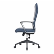 LeisureMod Hilton Modern High Back Leather Conference Office Chair in Navy Blue