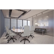 LeisureMod Hilton Modern High Back Leather Conference Office Chair in Tan