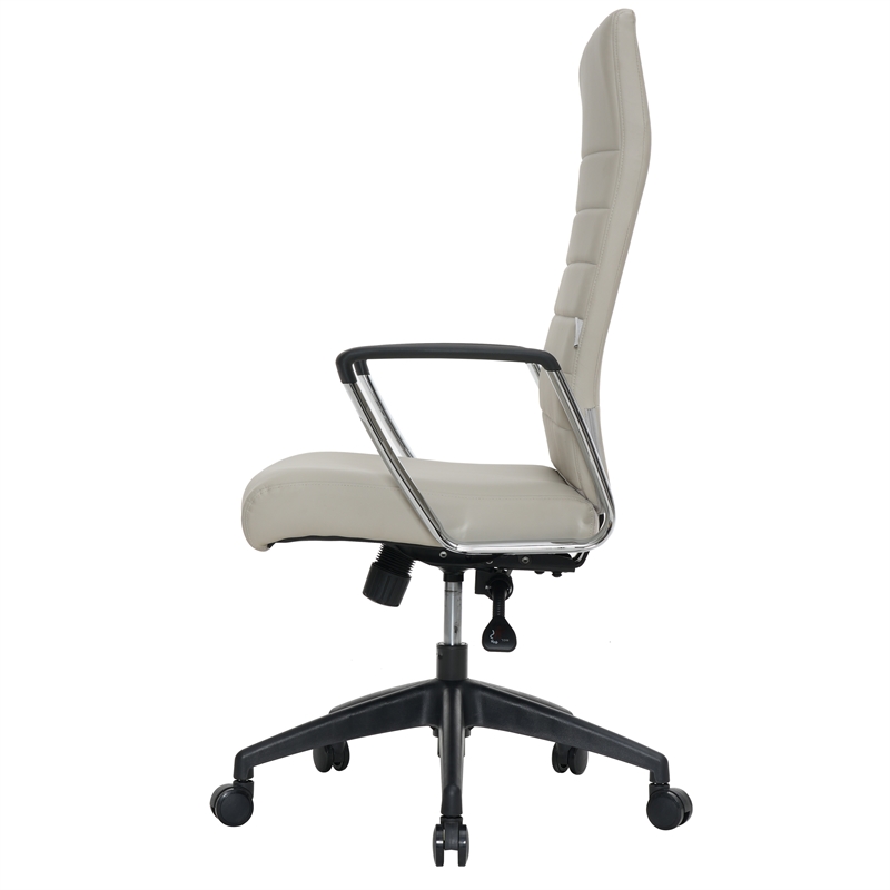 LeisureMod Hilton Modern High Back Leather Conference Office Chair in Tan
