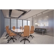 LeisureMod Hilton Modern High Back Leather Conference Office Chair Light Brown