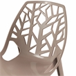 LeisureMod Cornelia Modern Plastic Dining Side Chair in Solid Taupe