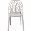 LeisureMod Cornelia Modern Plastic Dining Side Chair in Solid Gray