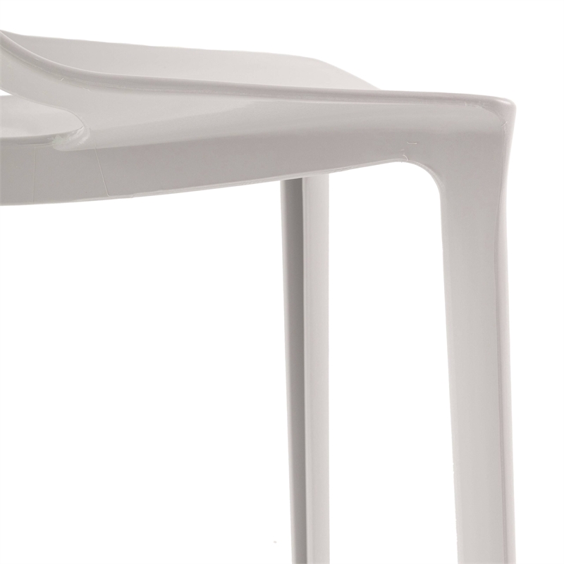 LeisureMod Cornelia Modern Plastic Dining Side Chair in Solid Gray