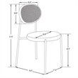 LeisureMod Euston Modern Wicker Dining Chair with Velvet Round Seat in Navy Blue
