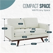 LeisureMod Chester Modern Faux Leather Loveseat With Birch Wood Base White