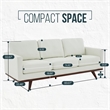 LeisureMod Chester Modern Faux Leather Sofa with Birch Wood Base White