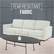 LeisureMod Chester Modern Faux Leather Sofa with Birch Wood Base White