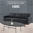 LeisureMod Chester Modern Faux Leather Sofa with Birch Wood Base Black