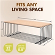LeisureMod Walden Rectangular Wood Coffee Table Powder Coated Steel Frame Black