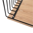 LeisureMod Walden Rectangular Wood Coffee Table Powder Coated Steel Frame Black