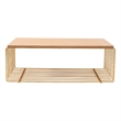 LeisureMod Walden Rectangular Wood Coffee Table Powder Coated Steel Frame Gold