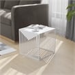 LeisureMod Cisco Modern Powder-Coated Stainless Steel Finish Side Table White