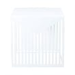LeisureMod Cisco Modern Powder-Coated Stainless Steel Finish Side Table White