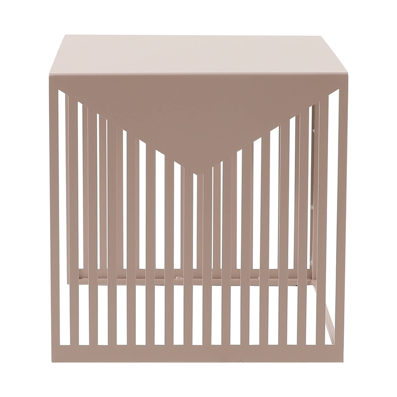 LeisureMod Cisco Modern Powder-Coated Stainless Steel Finish Side Table Brown