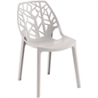 LeisureMod Cornelia Modern Plastic Dining Side Chair Set of 2 Solid Gray