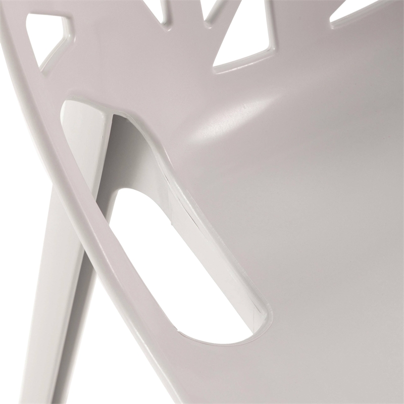 LeisureMod Cornelia Modern Plastic Dining Side Chair Set of 2 Solid Gray
