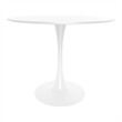 LeisureMod Bristol Modern Dining Table with Wood Top and Iron Base White