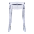 LeisureMod Averill Modern Plastic Dining Stool for Dining Room Clear - Single