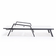 LeisureMod Marlin Patio Chaise Lounge Chair With Arms Aluminum Frame White