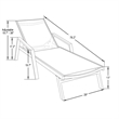 LeisureMod Marlin Patio Chaise Lounge Chair With Arms Aluminum Frame White