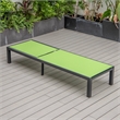 LeisureMod Marlin Patio Chaise Lounge Chair With Black Aluminum Frame Green
