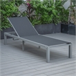 LeisureMod Marlin Patio Chaise Lounge Chair With Black Aluminum Frame Black