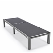 LeisureMod Marlin Patio Chaise Lounge Chair With Black Aluminum Frame Black
