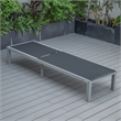 LeisureMod Marlin Patio Chaise Lounge Chair With Black Aluminum Frame Black