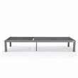 LeisureMod Marlin Patio Chaise Lounge Chair With Black Aluminum Frame Black