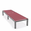LeisureMod Marlin Patio Chaise Lounge Chair With Black Aluminum Frame Red