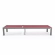 LeisureMod Marlin Patio Chaise Lounge Chair With Black Aluminum Frame Red