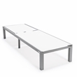 LeisureMod Marlin Patio Chaise Lounge Chair With Black Aluminum Frame White