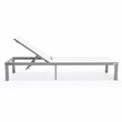 LeisureMod Marlin Patio Chaise Lounge Chair With Black Aluminum Frame White