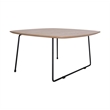 LeisureMod Pemborke Square Coffee Table with Wood Top Natural Wood