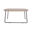 LeisureMod Pemborke Square Coffee Table with Wood Top Natural Wood