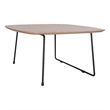 LeisureMod Pemborke Square Coffee Table with Wood Top Natural Wood