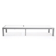 LeisureMod Marlin Patio Chaise Lounge Aluminum Grey Frame Set of 2 White