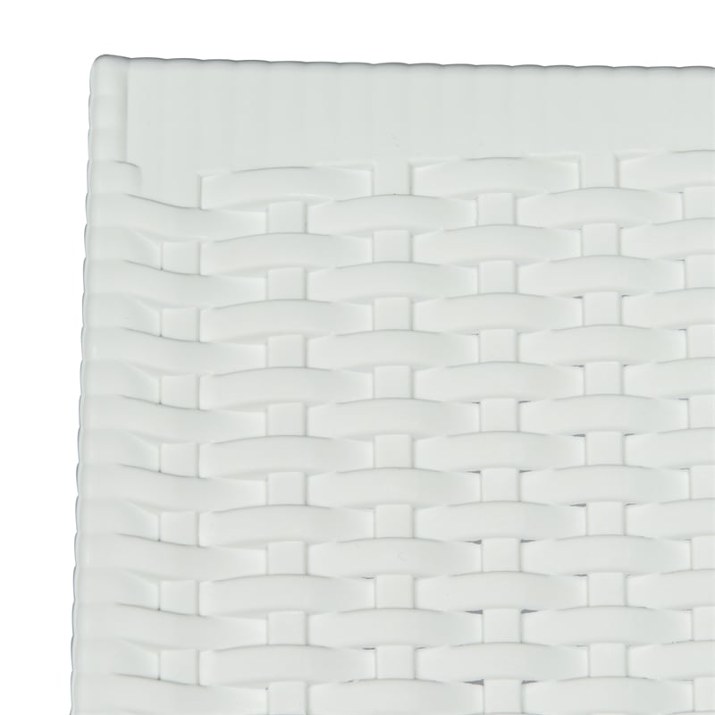 LeisureMod Mace 7-Piece Rectangular Plastic Outdoor Dining Set White